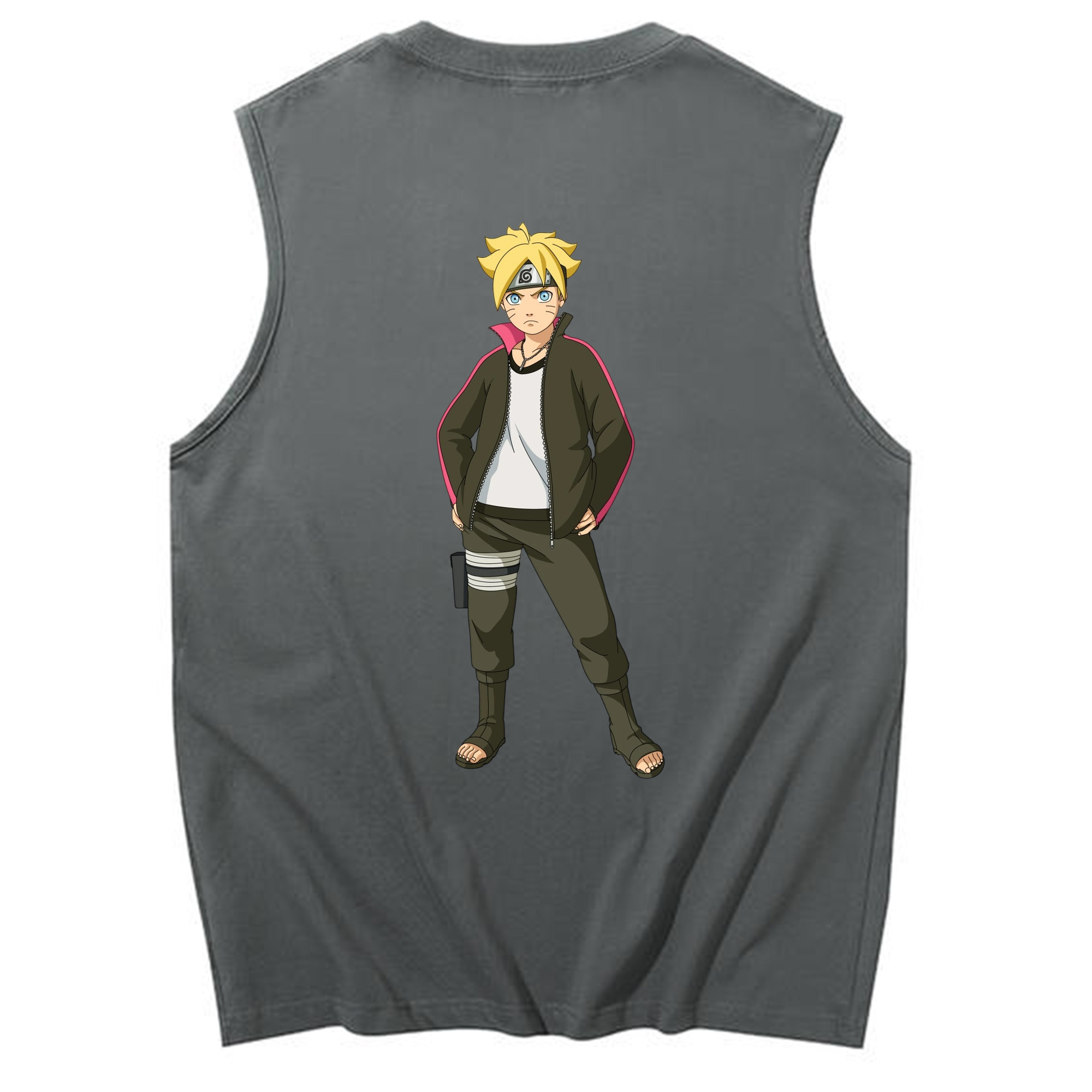 （画像用） NARUTO -ナルト- うずまき ボルト Uzumaki Boruto コットン100％タンクトップ（背面プリント）